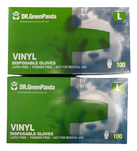 2 Pack Guante De Vinil /vinilo Desechable 200pzs Sin Talco 