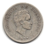 50 Centavos 1917 Bogotá 7 De Hacha Vertical Plata