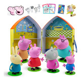 Peppa Pig 6 Figuras De Juguete + Casa Peppa + Manualidades