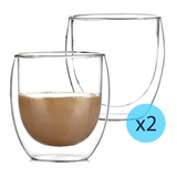 Taza Doppio Doble Vidrio 250cc X2 Apta Nespesso Dolce Gusto