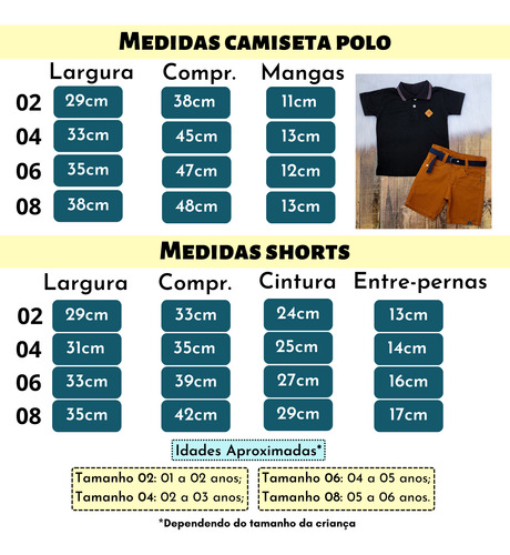 Conjunto Infantil Masculino Camisa Polo Short Brim Colorido