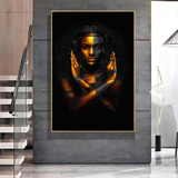 Canvas | Mega Cuadro Decorativo | Negro Dorado | 90x60