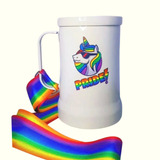 Caneca De Alumínio 850ml Frases Lgbt Com Tirante Arco Íris