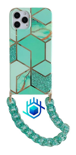 Funda Para iPhone Geometria Cadena Correa Agarradera Mujer