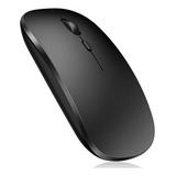 Mouse Silencioso Sem Fio Bluetooth Recarregavel Usb Wireless Cor Preto