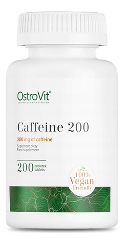 Caffeine 200 Mg 200 Tabletas - Ostrovit Sabor Sin Sabor