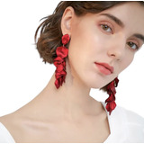 Aretes Para Dama Rojo Pasión Brillante Mate 