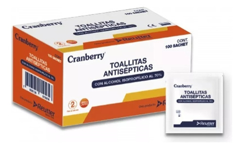 Cranberry Toallitas Antisépticas  Alcohol Al 70° C X 100 U