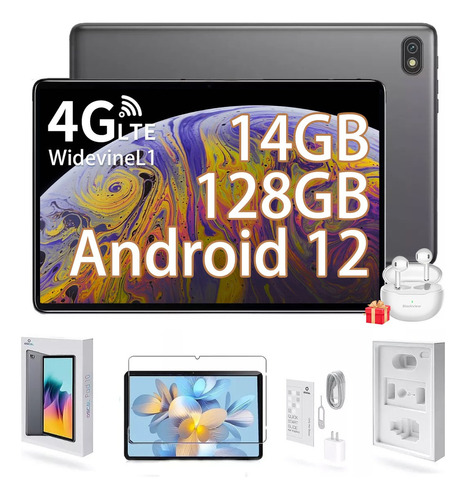 Tablet Oscal Pad 10 10.1  14gb Ram 128gb Rom Tf 1tb Android 12 6580mah Octa-core 2.4g/5g Wifi Bluetooth 5.0 13mp 8mp Tableta