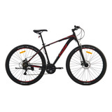 Bicicleta Mtb Overtech R29 Aluminio Full Shimano Fr Disco Pp Color Negro/rojo/rojo Tamaño Del Cuadro M