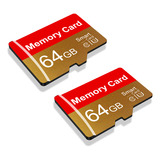 Tarjeta De Memoria Micro Sd U3 V10 80 Mb/s, Oro Rojo, 64 Gb,