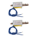 2x Mini Empuje Lineal Solenoide Electroimán