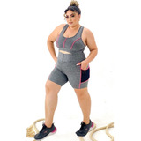 Conjunto Feminino Academia Roupa De Ginastica Plus Size