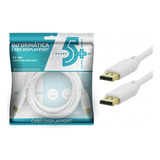 Cabo Displayport Macho/macho 3m Branco Chip Sce Novo