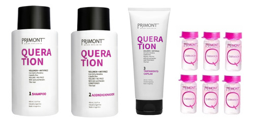 Kit Primont Queration Shampoo Balsam Mascarilla Ampollas 