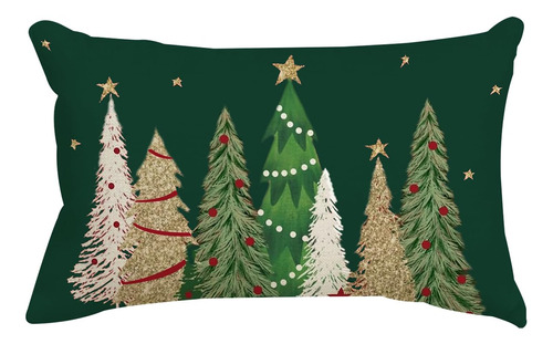 Fundas De Almohada Navideñas 12x20 Árboles De Navidad...