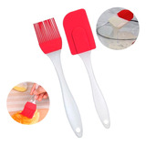 Kit Mini Espátulas E Pincel Cozinha Utensílios Silicone Pão Cor Sortido