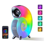 Concha Audio Bluetooth Con Luces Rgb, Reloj Digital