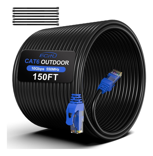 Cable Ethernet Cat6 Para Exteriores De 150 Pies, Enterrado, 