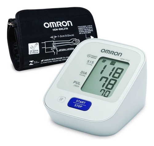 Monitor De Pressão Arterial De Braço Control+ Hem-7122 Omron Cor Blanco
