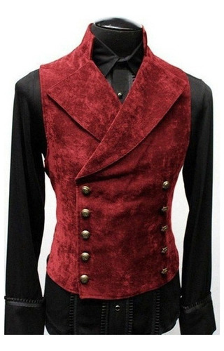 Chaqueta Gótica Steampunk Terciopel For Hombre, Retro, M