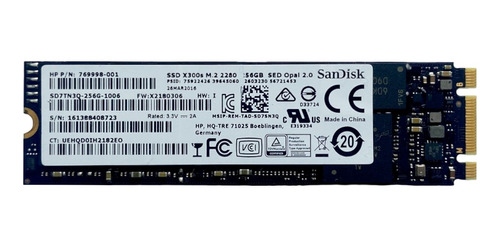 Ssd Hp Sata 256gb X300 M.2 2280 769998-001 @