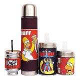 Set Matero Equipo Kit De Mate Los Simpson Duff, S/b, Marbry