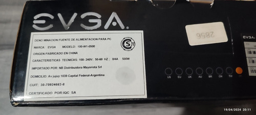 Fuente De Alimentación Evga 500w 80 Plus