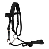 Cincha De Nylon Suave Headstall Brida Horse Rein Negro L