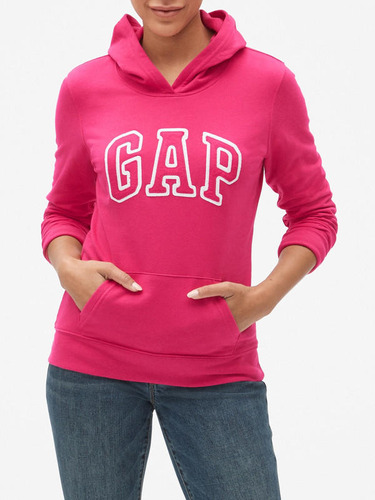 Mujer Poleron Gap Logo Clasico Sin Cierre Fucsia