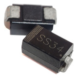 ((( 50 Peças ))) Diodo Smd Schottky Ss34 1n5822 40v X 3a