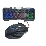 Kit Teclado Mouse X7 Luminado Gamer Semi Mecânico Led Rgb Nf