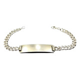 Pulsera Identidad Caballero Groumet 22cm Plata 925 + Grabado