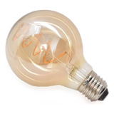 Foco Edison Led Vintage 3w Espiral Vertical Globo G80 Luz Ámbar