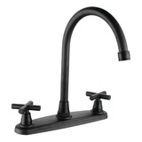 Llave Mezcladora Fregadero O Tarja Cocina Cruzeta Negro Mate