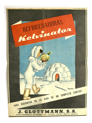 Almacenes J. Glottmann Aviso Publicitario 1951 Refrigeradora