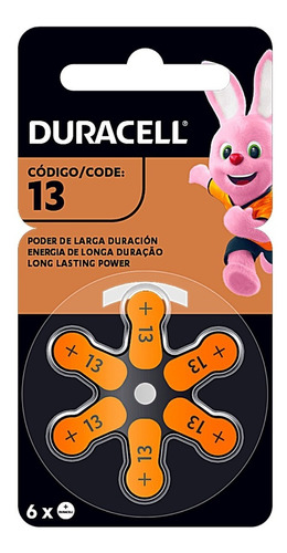 Duracell Auditiva Tamaño 13 6 Piezas 1.4v Pila Auditiva Pr48