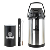 Kit Tereré Copo Bomba Garrafa Termica 4l Inox - Sua Logo