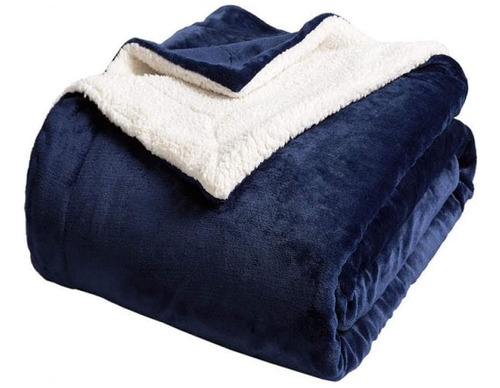 Cobertor 2 Plazas Grueso Con Chiporro Cubrecama Color Azul