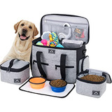 Dog Travel Bag Kit For Supplies - Large Pet Travel Bag ...