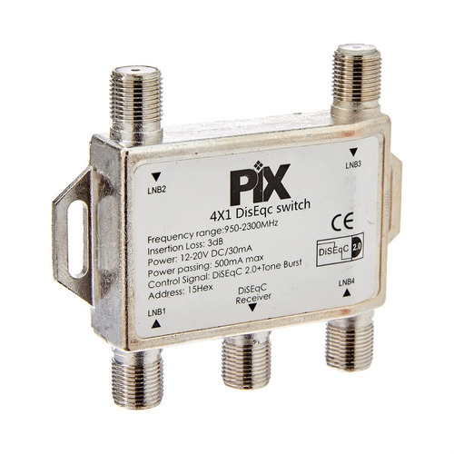 Chave Comutadora Diseqc Switch 4 Saidas 2.0 950-2300mhz Pix