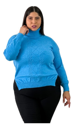 Polera Poleron Sweater Mujer Bremer Cuello Alto Talle Grande