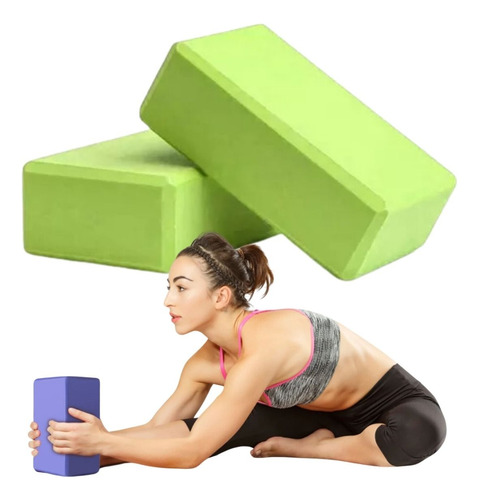 Bloco Em Eva Tijolo De Yoga Pilates Funcional Kit C/ 2 Peças
