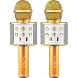 Micrófono Gadnic Km-01 Karaoke Inalámbrico Bluetooth C/ Efectos De Voz  Dorado Larga Autonomia