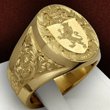 Anillos Clásicos Para Hombre, Corona, León, Insignia, Escudo