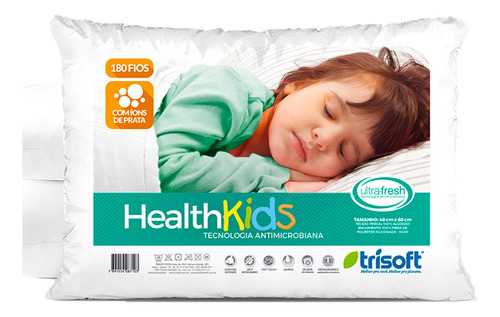 Kit 2 Travesseiro Infantil Antialergico 100% Algodão 60x40
