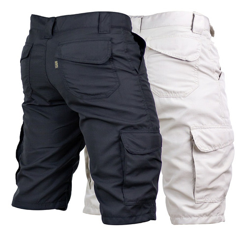 Kit 2 Bermudas Cargo Trekking Poly Ripstop Plus Size Unisex