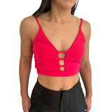 Blusa Crop Top Mujer Dama Crepe Corto Moda Tendencia Colores