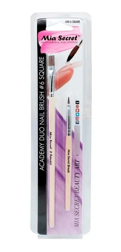 Pincel Duo Académico Para Uñas Diferentes Números Mia Secret