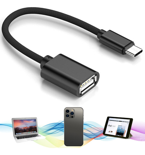 Cabo Otg Usb-c Compatível Com iPhone 15 Pro Max Plus Macbook